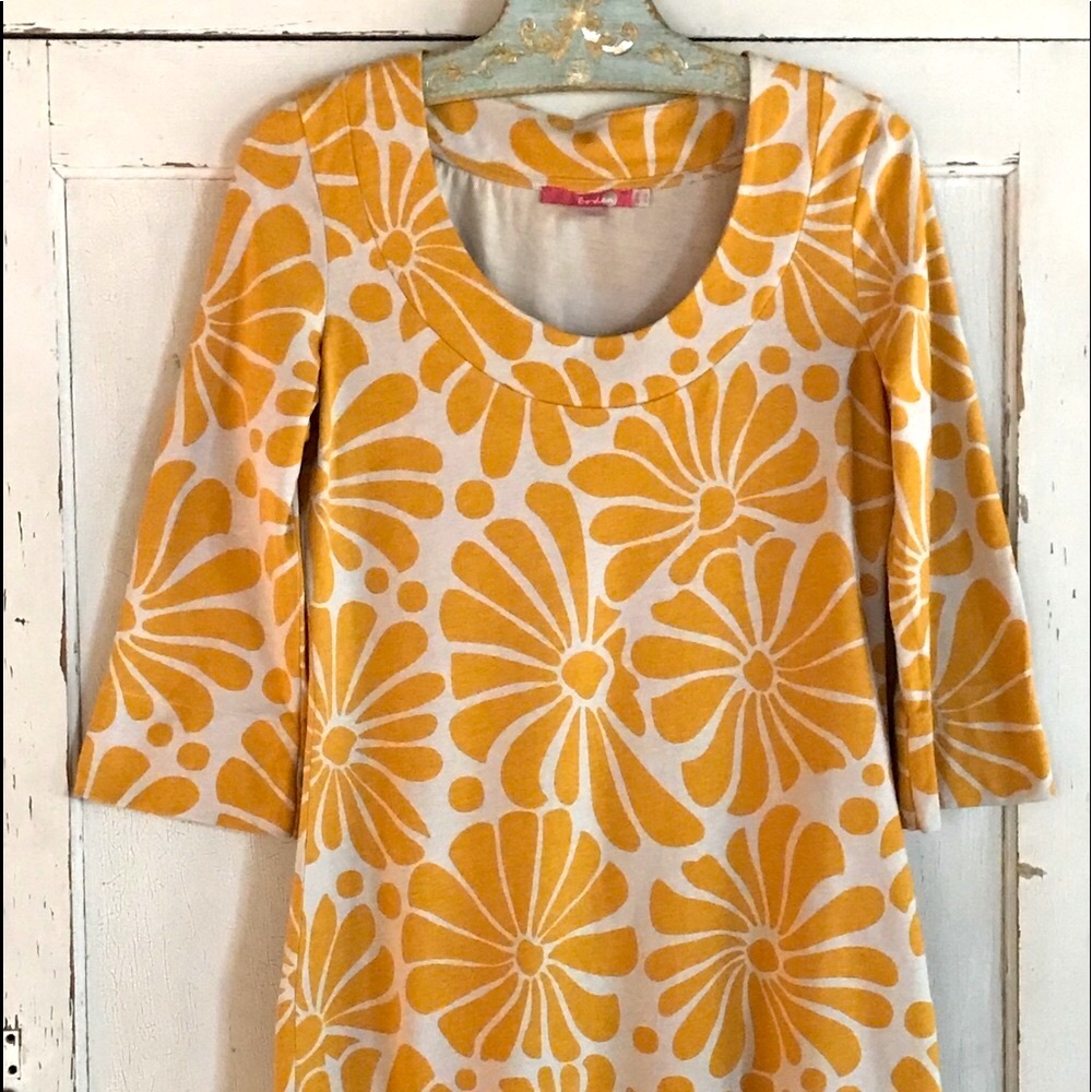 Boden mustard yellow floral tunic